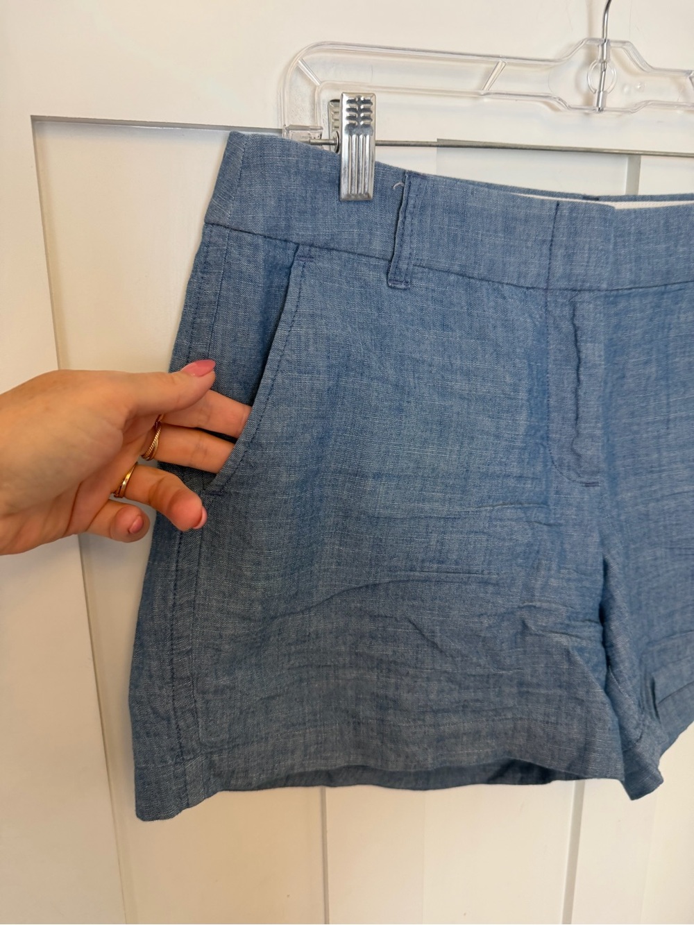 J. Crew 5" classic chambray short Blue Cotton Size 10 preppy casual nautical - Picture 7 of 12